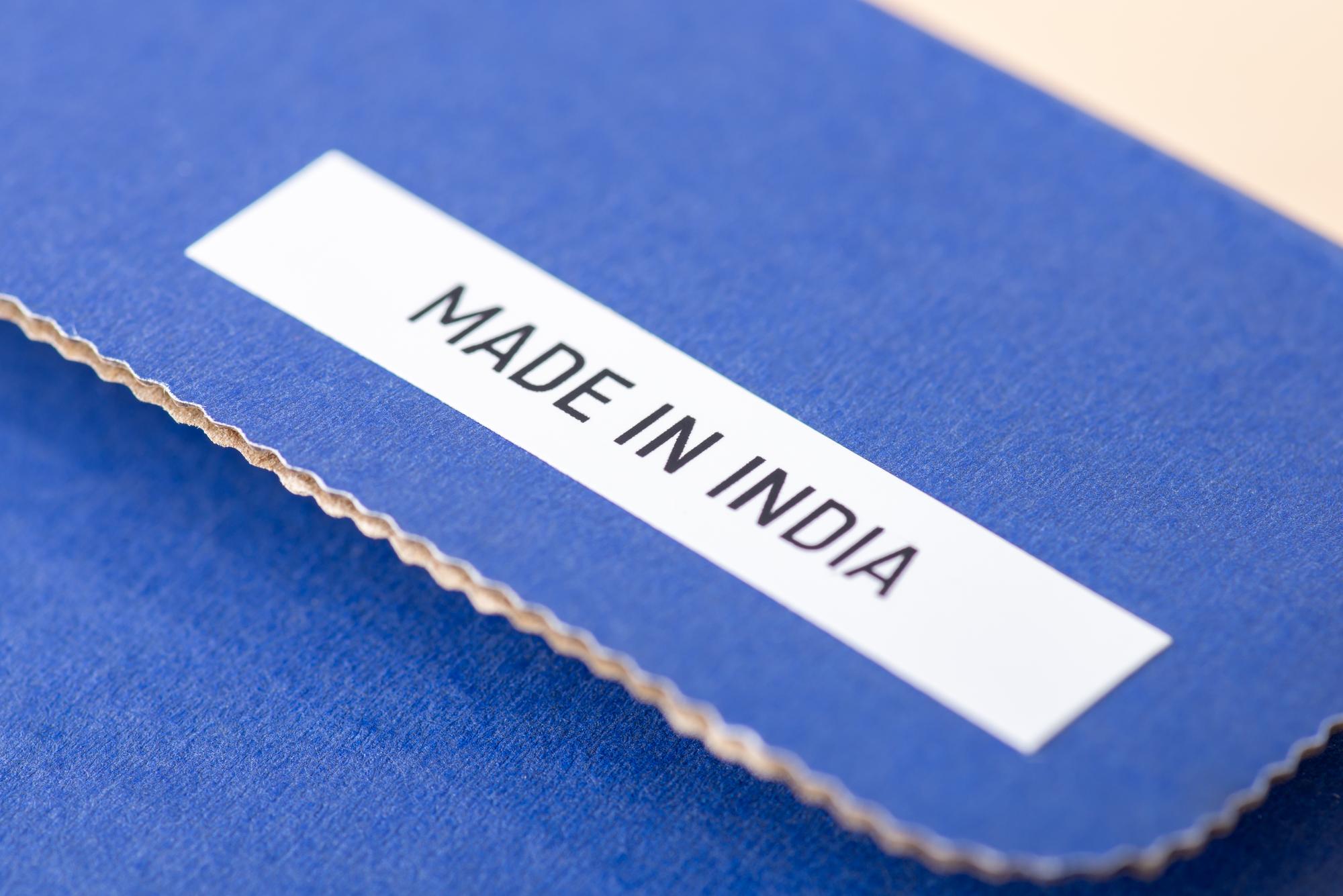 staged products with embroidered labels